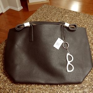 Solstice Sunglasses black pebbled faux leather NWT